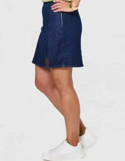 Jupe short coton jean