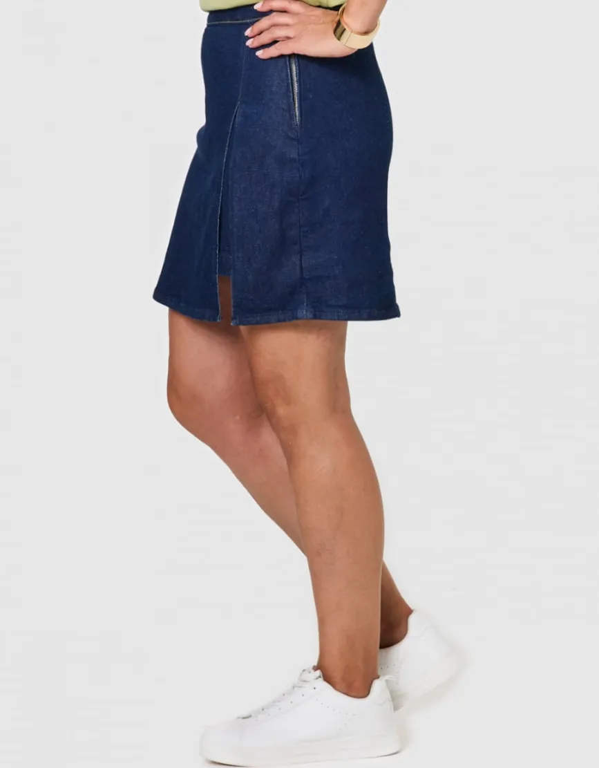Jupe short coton jean