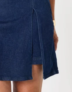 Jupe short coton jean