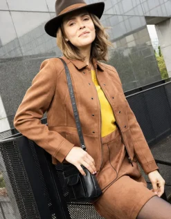 Jupe suédine camel