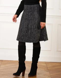 Jupe évasée maille gris