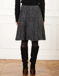 Jupe évasée maille gris