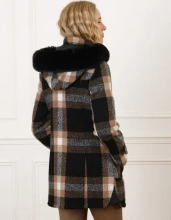 Manteau carreaux noir