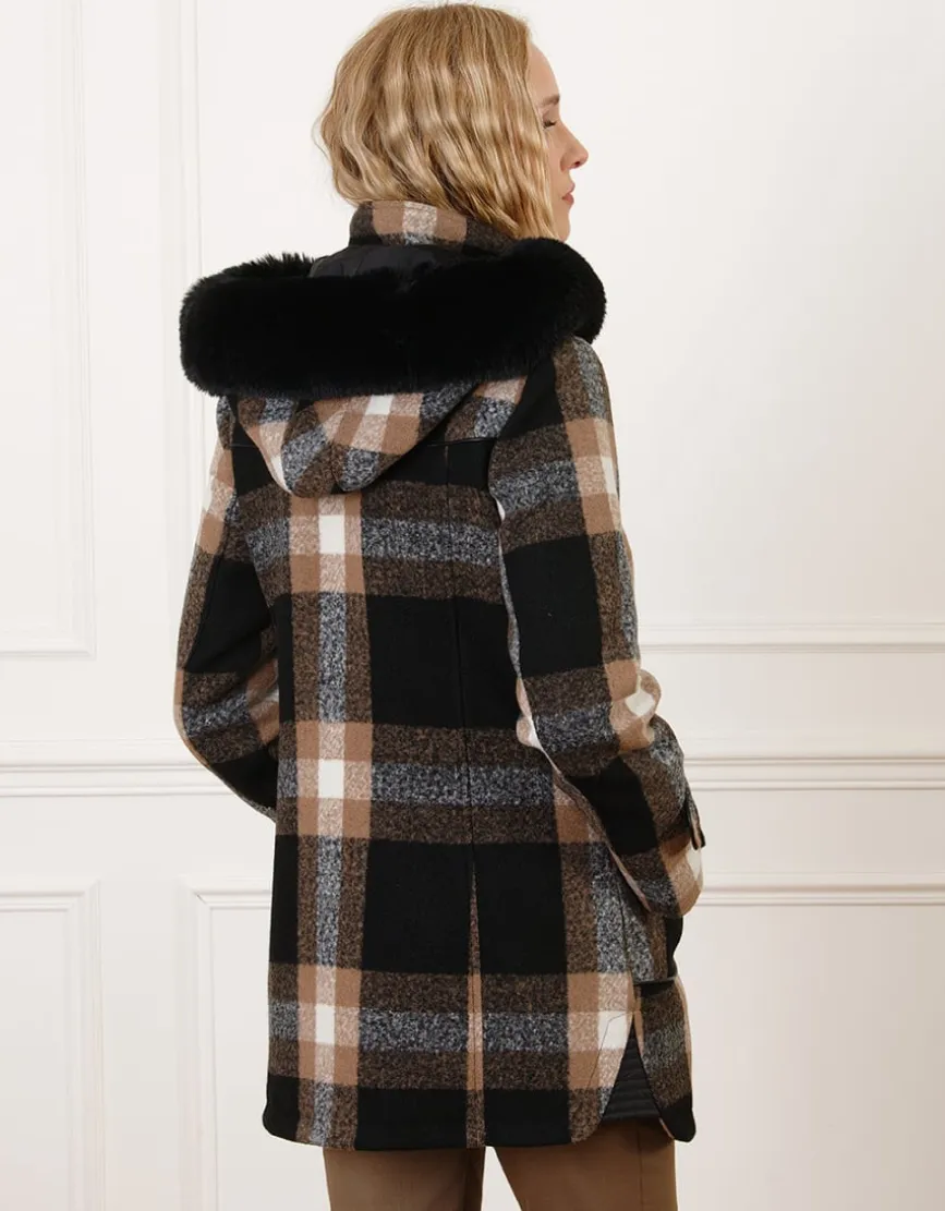 Manteau carreaux noir