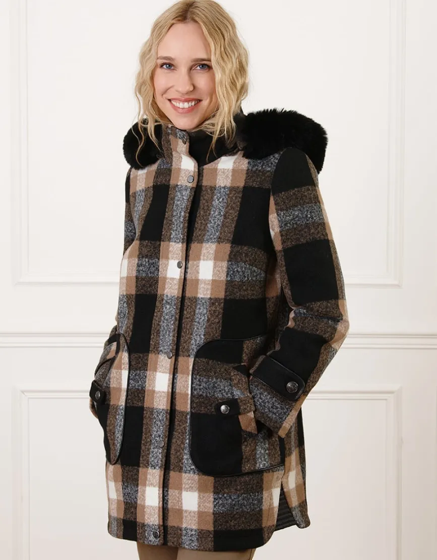Manteau carreaux noir