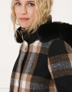 Manteau carreaux noir