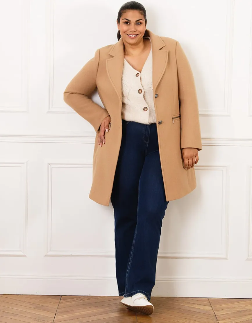 Manteau chic laine beige