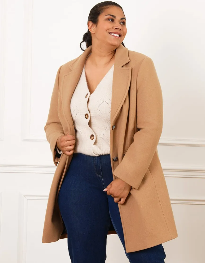 Manteau chic laine beige