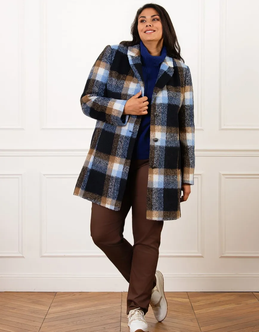 Manteau laine carreaux