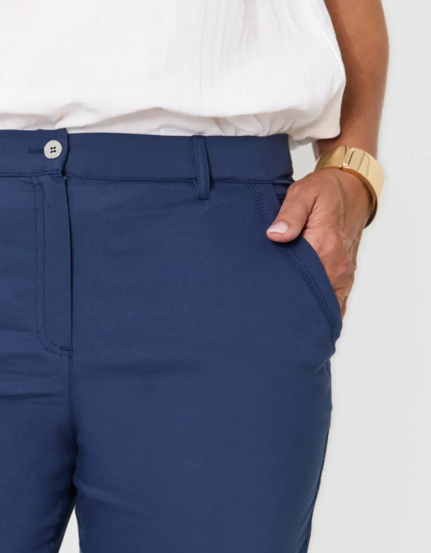 Pantacourt coton bleu