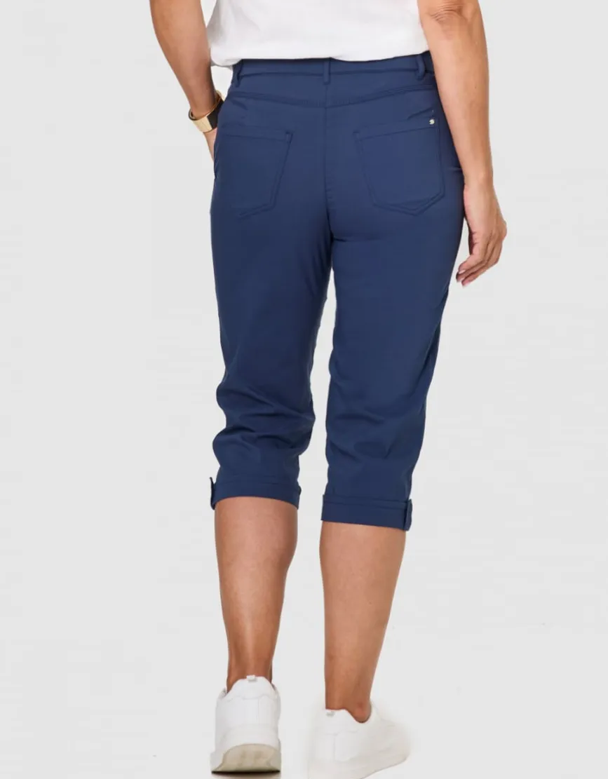 Pantacourt coton bleu