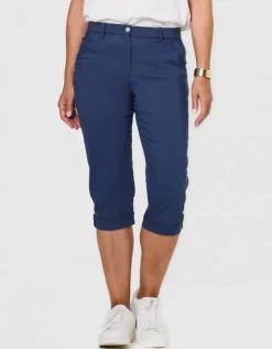 Pantacourt coton bleu