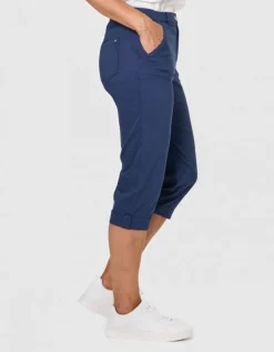Pantacourt coton bleu