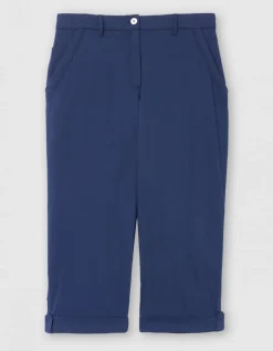 Pantacourt coton bleu
