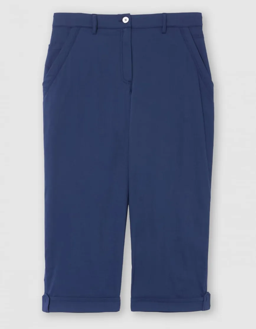 Pantacourt coton bleu