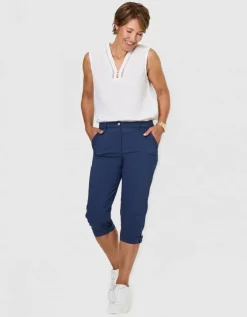 Pantacourt coton bleu