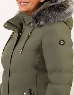 Parka kaki détails or