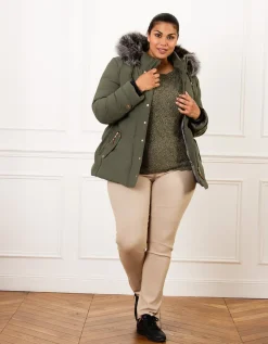Parka kaki détails or
