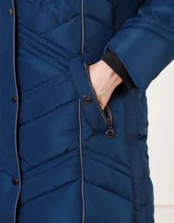 Parka longue bleu marine