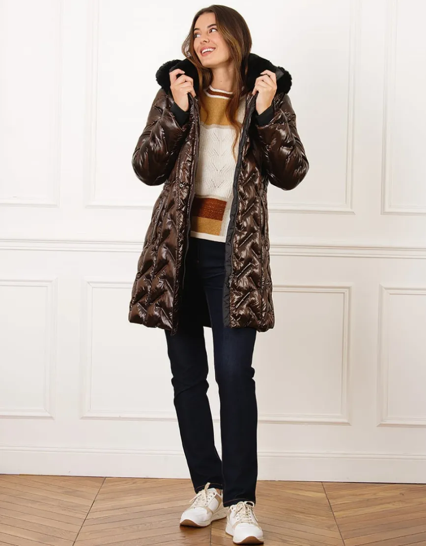 Parka longue chocolat