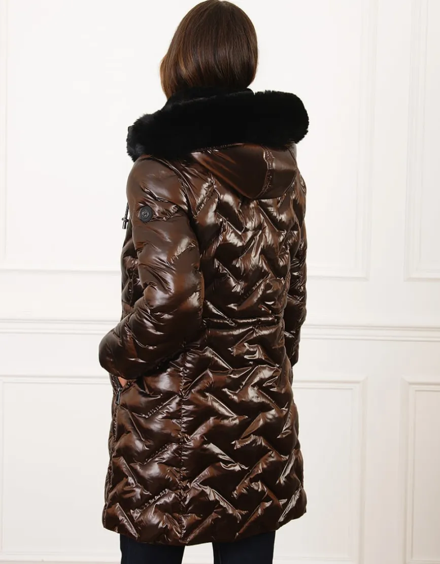Parka longue chocolat