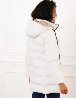 Parka longue écru mat