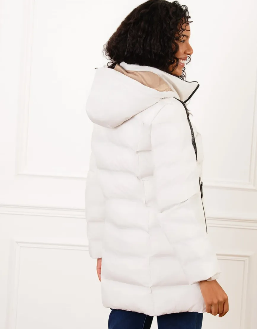 Parka longue écru mat