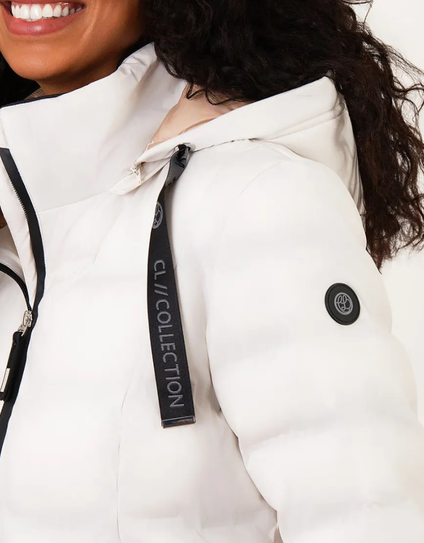 Parka longue écru mat