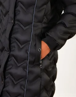 Parka longue noire mat