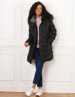 Parka longue noire mat