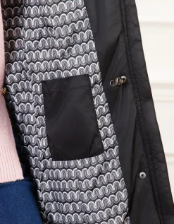 Parka longue noire mat