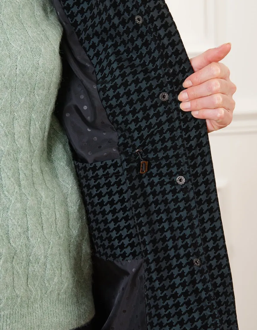 Parka noire pied de poule