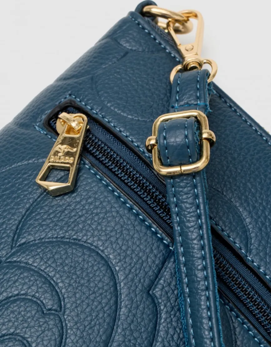 Pochette bandoulière bleu