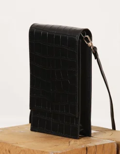 Pochette noire croco