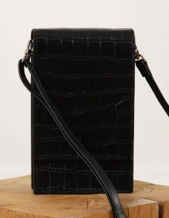 Pochette noire croco