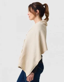 Poncho maille beige