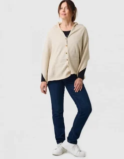Poncho maille beige