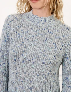 Pull bleu moucheté