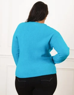 Pull chaud bleu turquoise