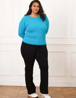 Pull chaud bleu turquoise