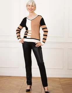 Pull color block camel