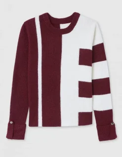 Pull color-block rouge