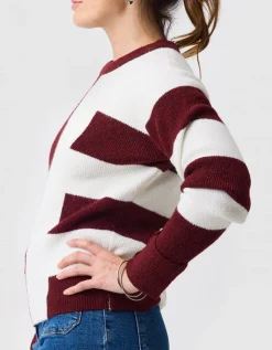 Pull color-block rouge