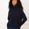 Pull col roulé marine