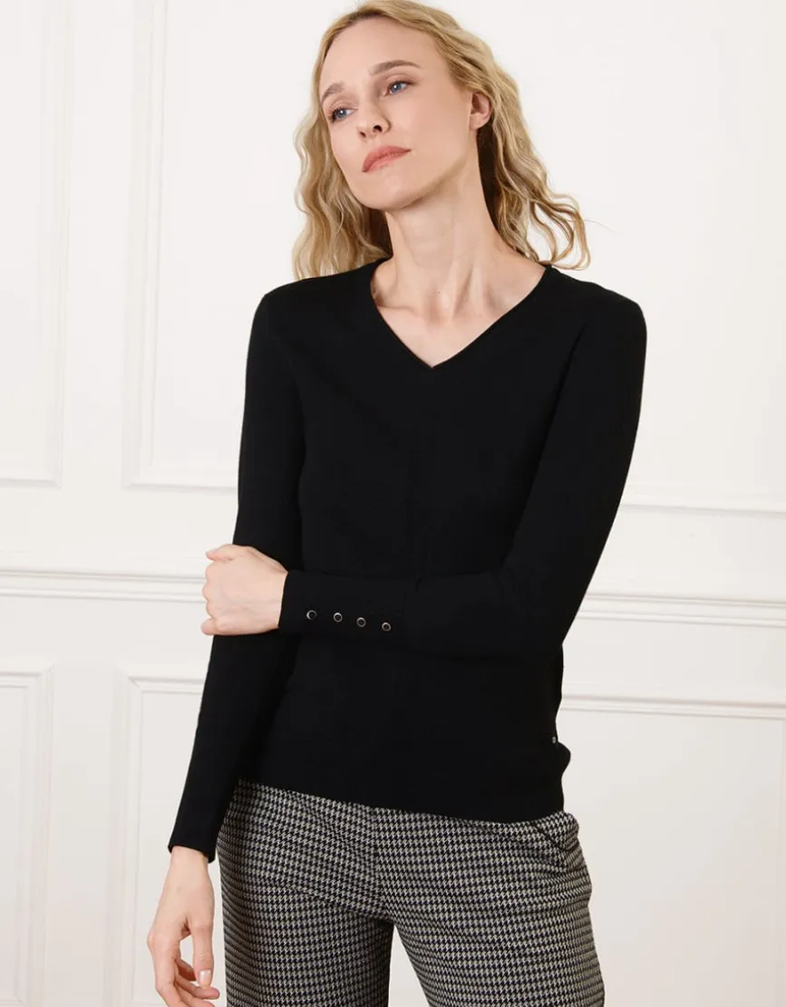 Pull col V noir