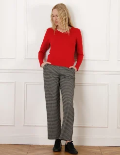 Pull col V rouge