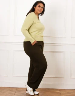 Pull col V vert anis