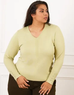 Pull col V vert anis