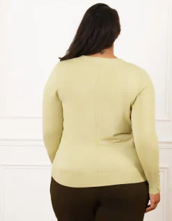 Pull col V vert anis