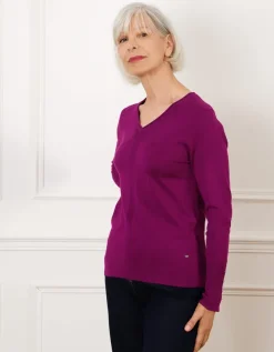 Pull col V violet